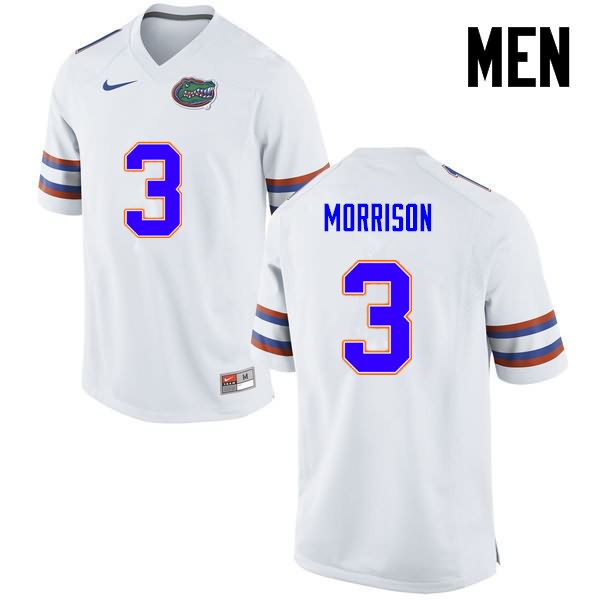 NCAA Florida Gators Antonio Morrison Men's #3 Nike White Stitched Authentic College Football Jersey NOA7464OR